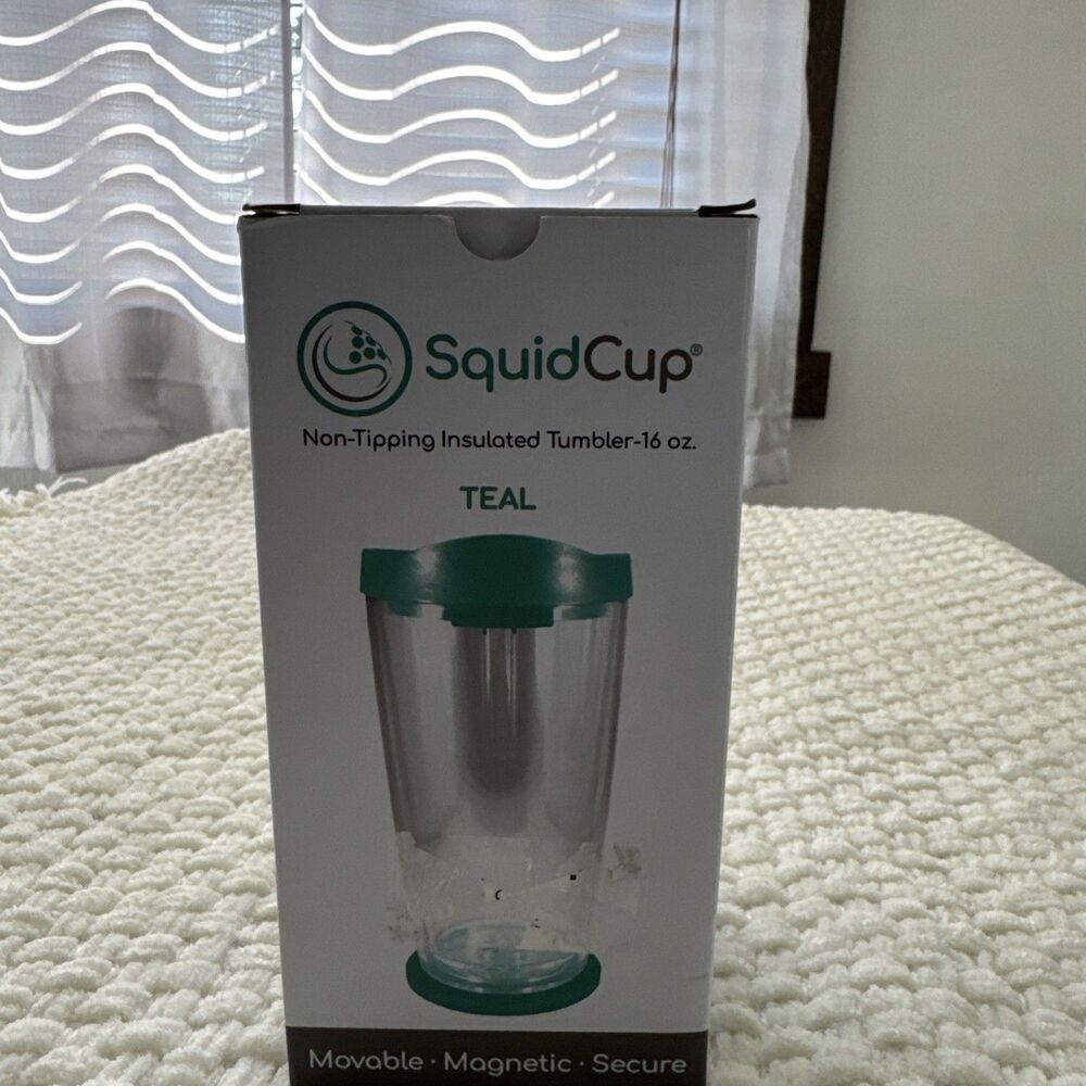 Non Tip Boat Cup Holder & Tumbler System, Portable, Double Wall Insulated, Teal